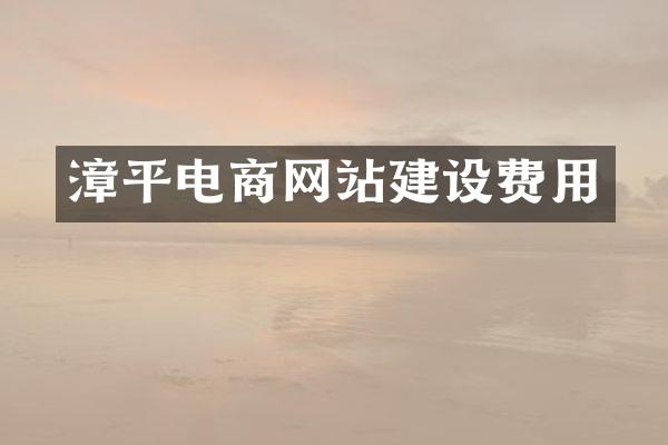 漳平电商网站建设费用