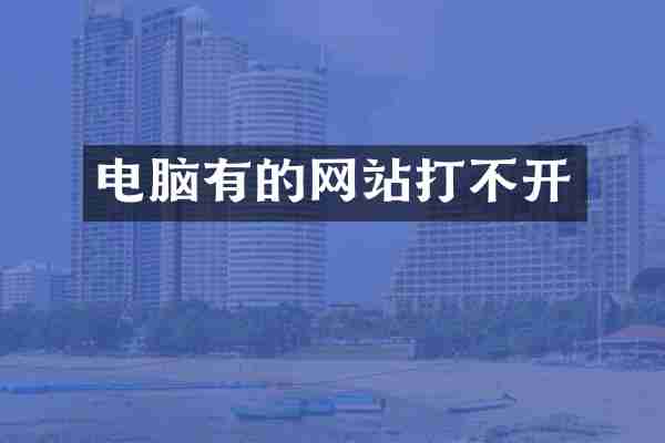 电脑有的网站打不开
