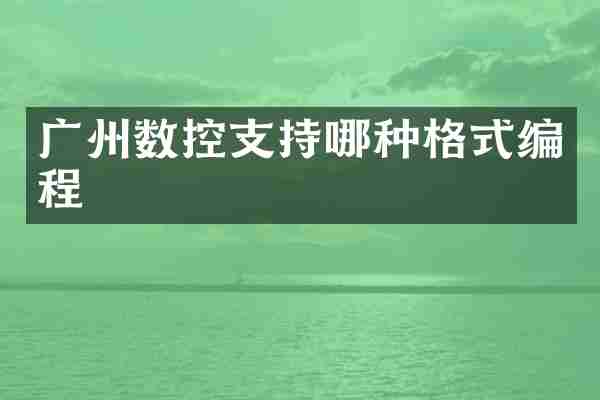 广州数控支持哪种格式编程