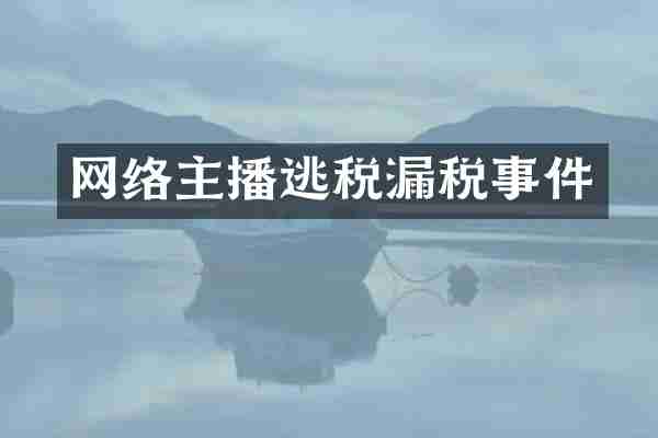 网络主播逃税漏税事件