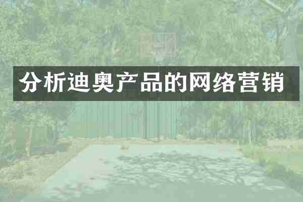 分析迪奥产品的网络营销