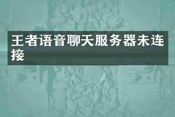 王者语音聊天服务器未连接