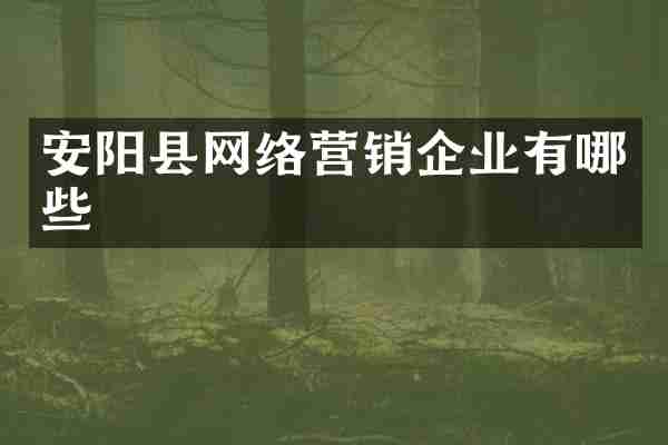安阳县网络营销企业有哪些