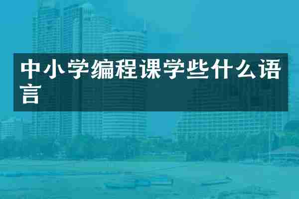 中小学编程课学些什么语言