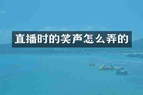 直播时的笑声怎么弄的