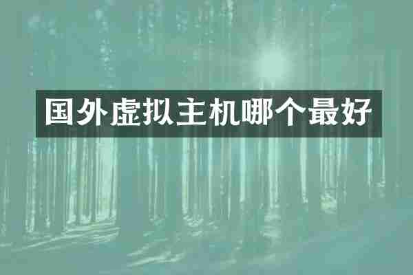 国外虚拟主机哪个最好
