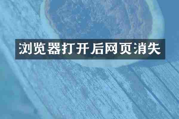 浏览器打开后网页消失