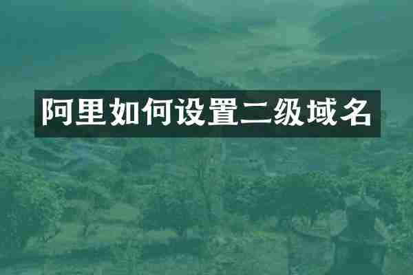 阿里如何设置二级域名