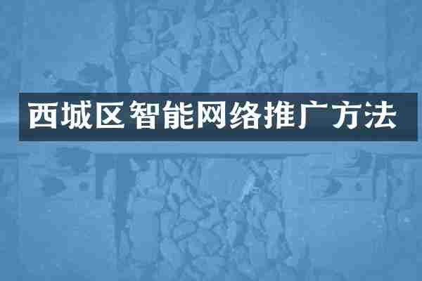 西城区智能网络推广方法