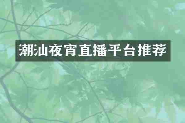 潮汕夜宵直播平台推荐