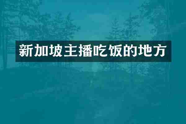 新加坡主播吃饭的地方