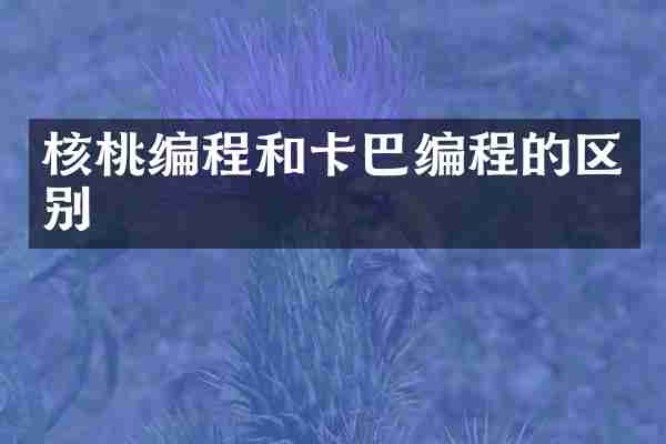 核桃编程和卡巴编程的区别