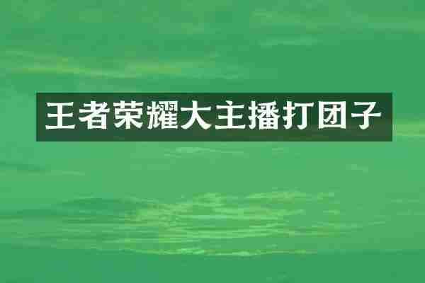 王者荣耀大主播打团子