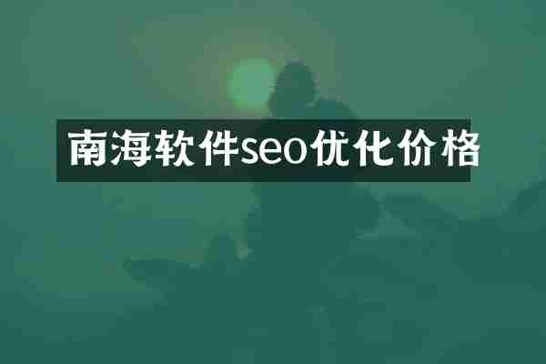 南海软件seo优化价格