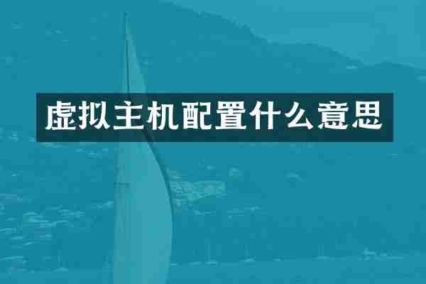 虚拟主机配置什么意思