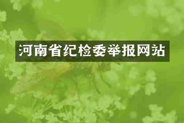 河南省纪检委举报网站