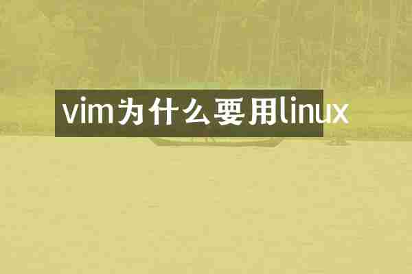 vim为什么要用linux