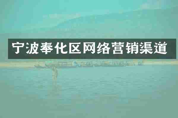 宁波奉化区网络营销渠道