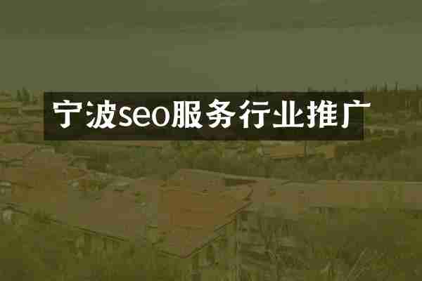 宁波seo服务行业推广