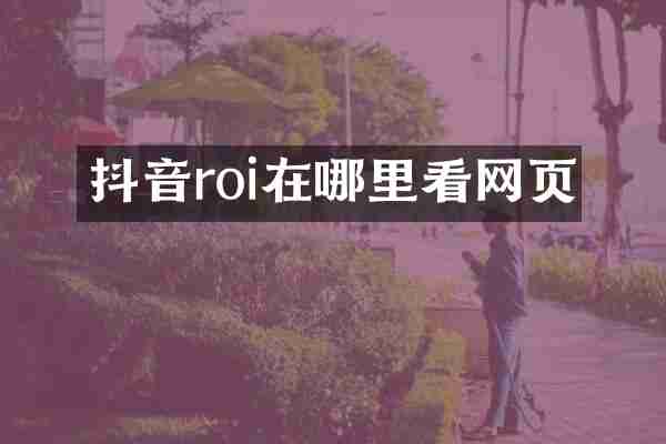 抖音roi在哪里看网页