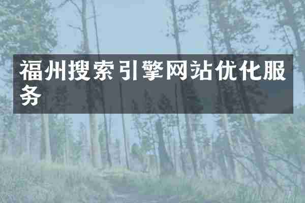 福州搜索引擎网站优化服务
