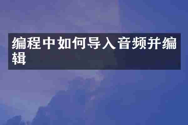 编程中如何导入音频并编辑