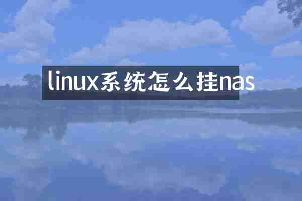 linux系统怎么挂nas