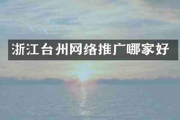 浙江台州网络推广哪家好