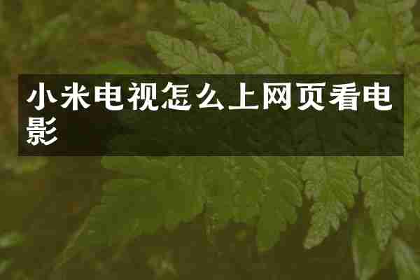 小米电视怎么上网页看电影