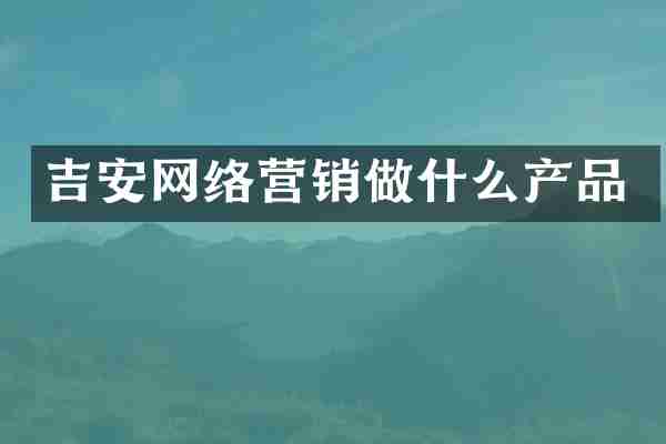 吉安网络营销做什么产品
