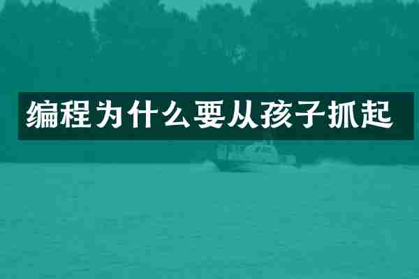 编程为什么要从孩子抓起