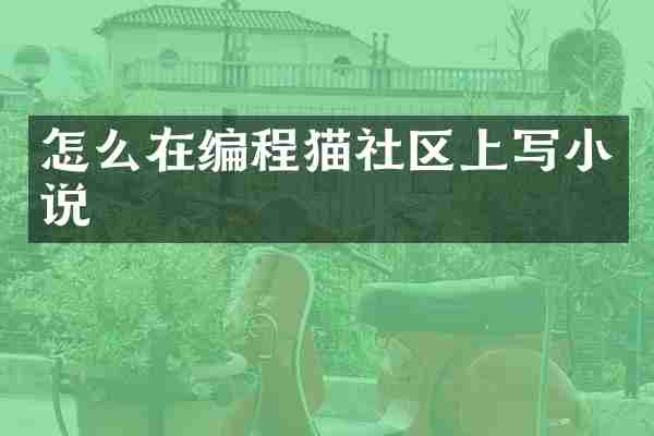 怎么在编程猫社区上写小说