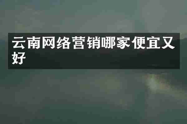 云南网络营销哪家便宜又好