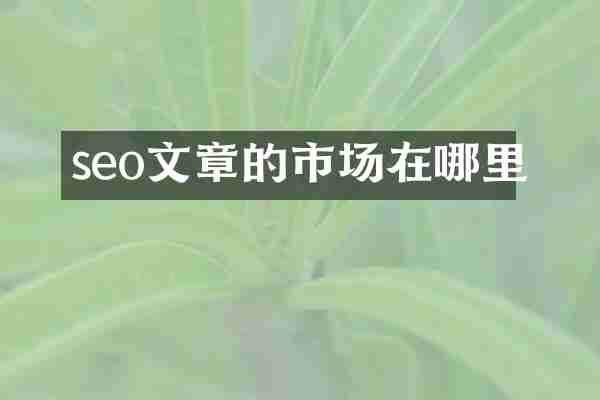 seo文章的市场在哪里