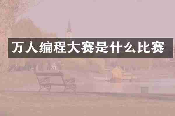 万人编程大赛是什么比赛