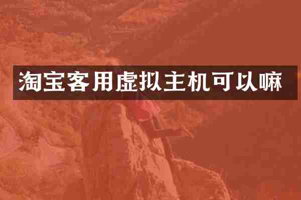 淘宝客用虚拟主机可以嘛