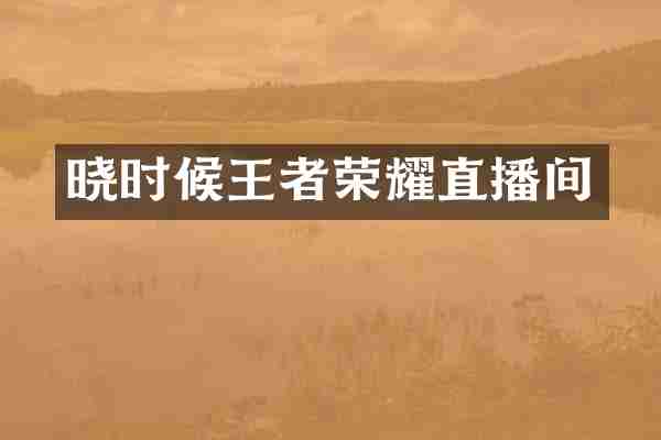 晓时候王者荣耀直播间