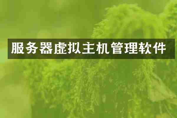 服务器虚拟主机管理软件