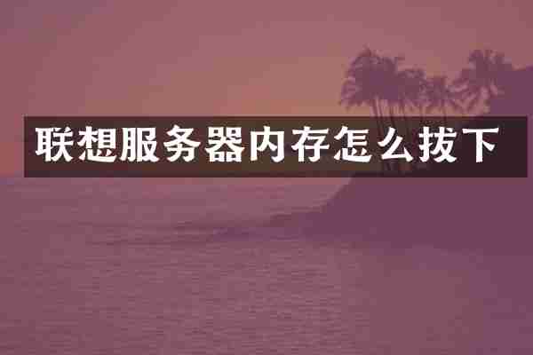 联想服务器内存怎么拔下