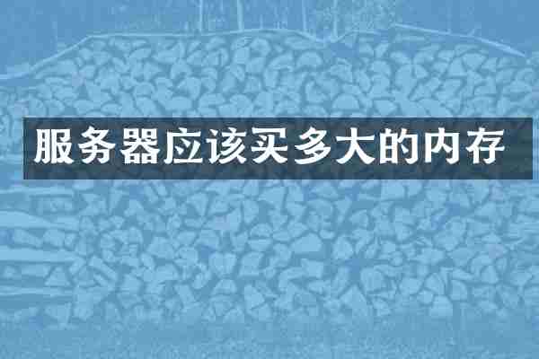 服务器应该买多大的内存