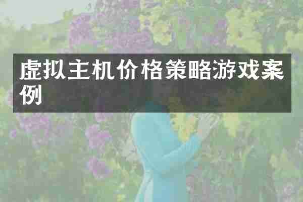 虚拟主机价格策略游戏案例