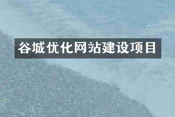 谷城优化网站建设项目