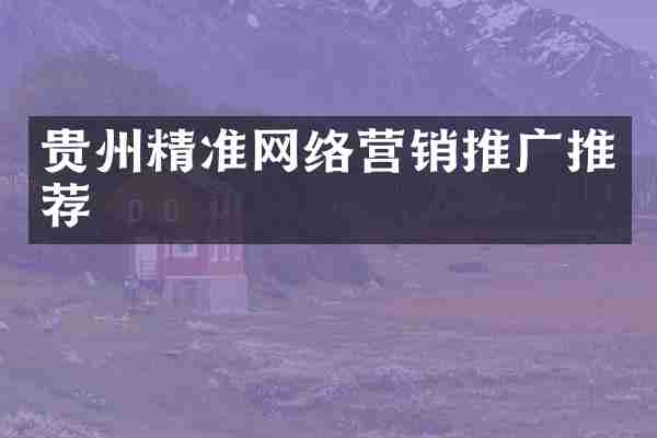 贵州精准网络营销推广推荐
