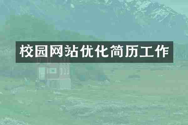 校园网站优化简历工作