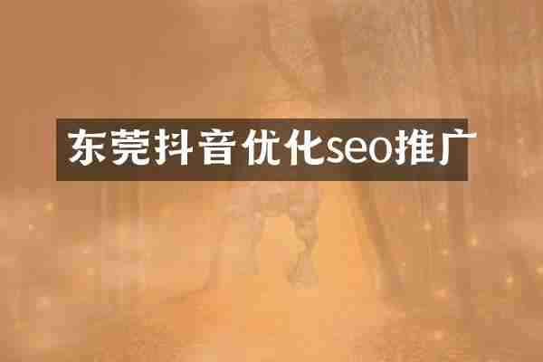 东莞抖音优化seo推广