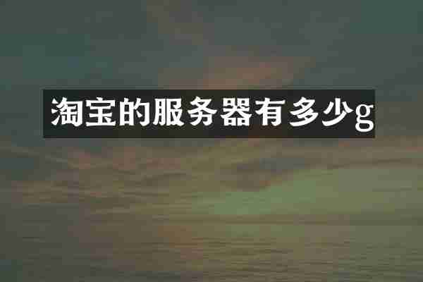 淘宝的服务器有多少g