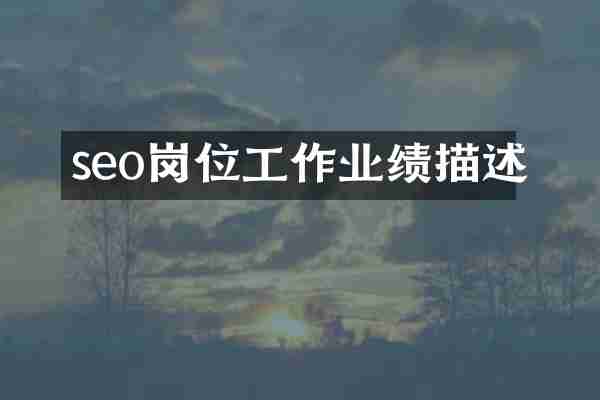 seo岗位工作业绩描述