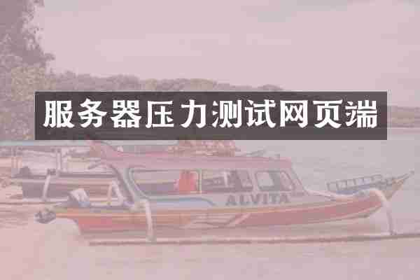 服务器压力测试网页端