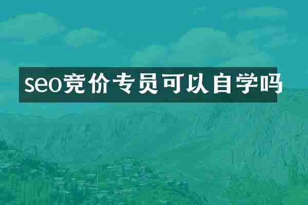 seo竞价专员可以自学吗
