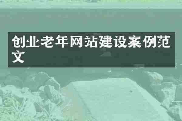 创业老年网站建设案例范文